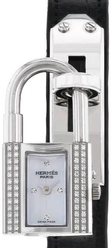Hermes Kelly White Mop Dial on Leather Ref. KE1.232