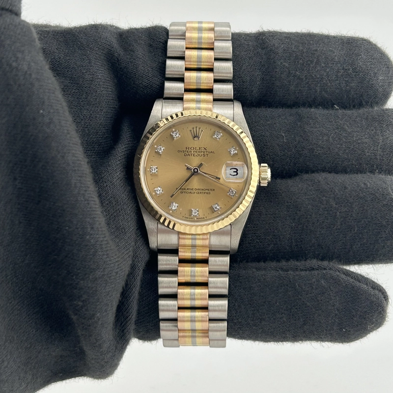 Rolex Datejust President Champagne Diamond Dial on Jubilee Ref. 68279 Papers 1993