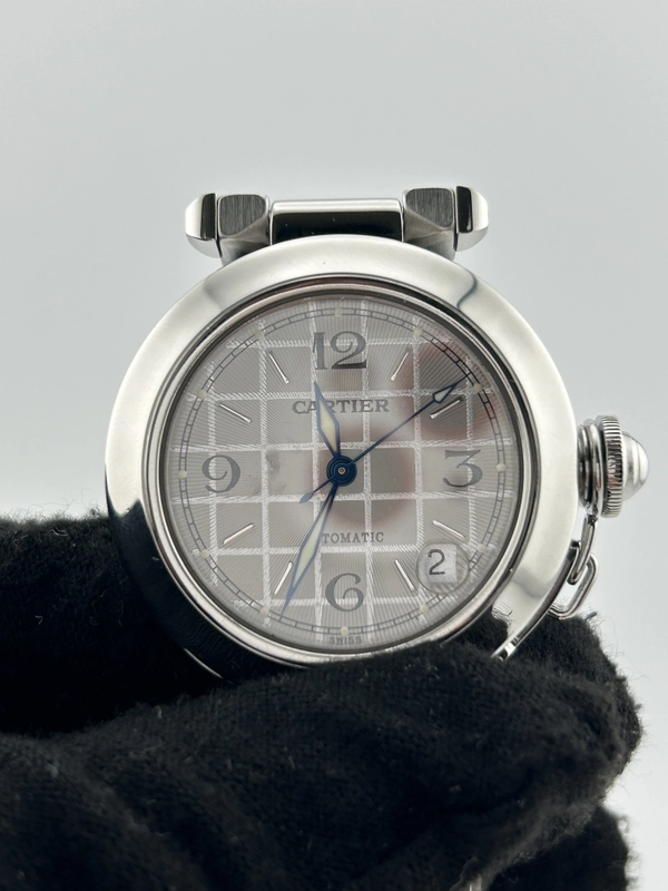 Cartier Pasha C Grey Dial on Stainless Steel Bracelet Ref. W31023M7 view 3