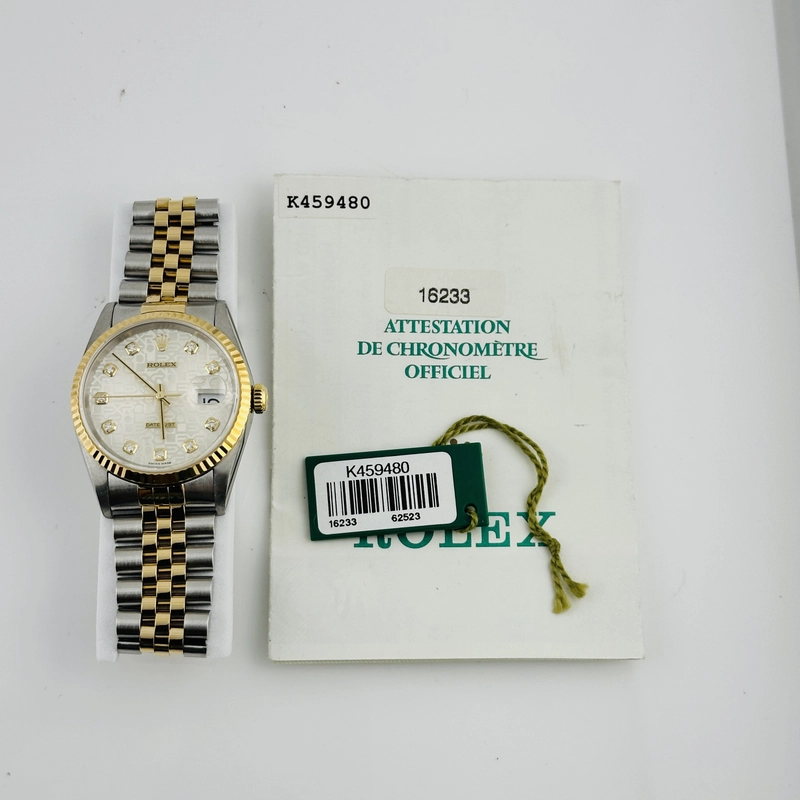 Rolex Datejust Anniversary Factory Diamond Dial Dial on D Link Jubilee Ref. 16233 Papers 2002 view 7