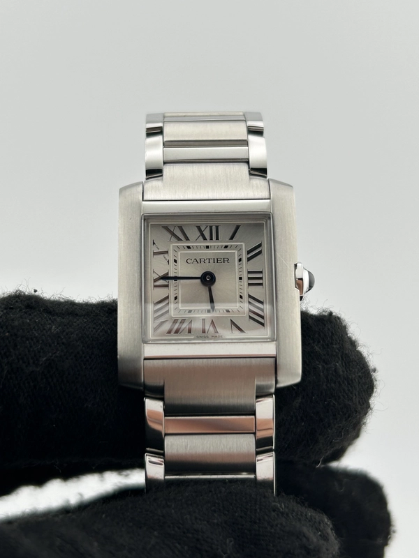 Cartier Tank Francaise Small Silver Dial on Stainless Steel Bracelet Ref. WSTA0065 Complete 2024 view 3