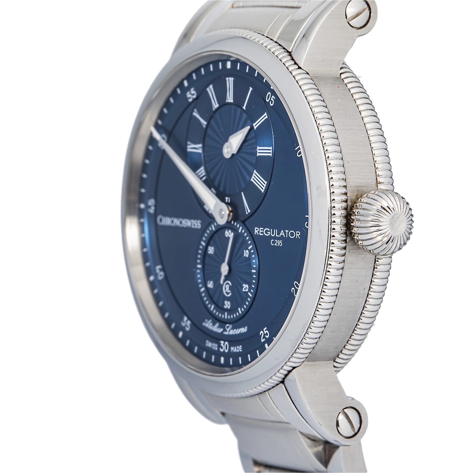 Chronoswiss Regulator Classic Ch-4023-BL/50 CH-4023-BL150 Complete Bracelet Stainless Steel Blue Roman Automatic 38mm — image 3