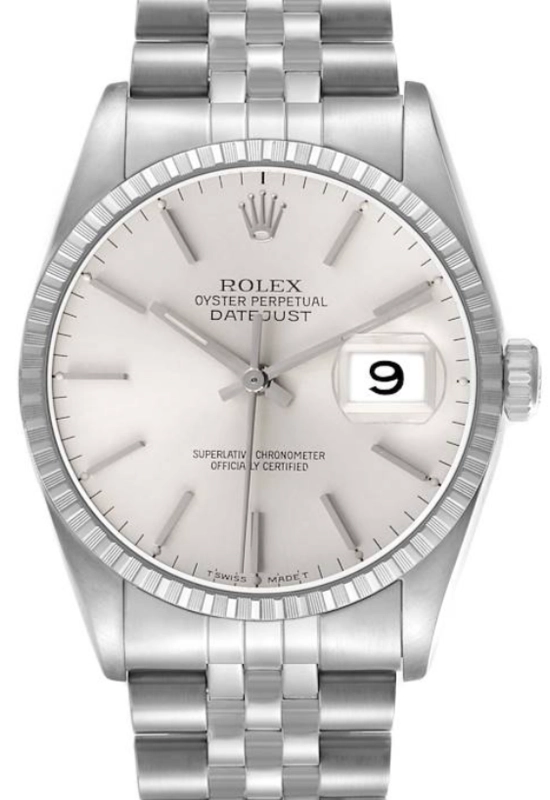 Rolex Datejust Silver Stick Dial on Jubilee D Link Bracelet Ref. 16220 1992