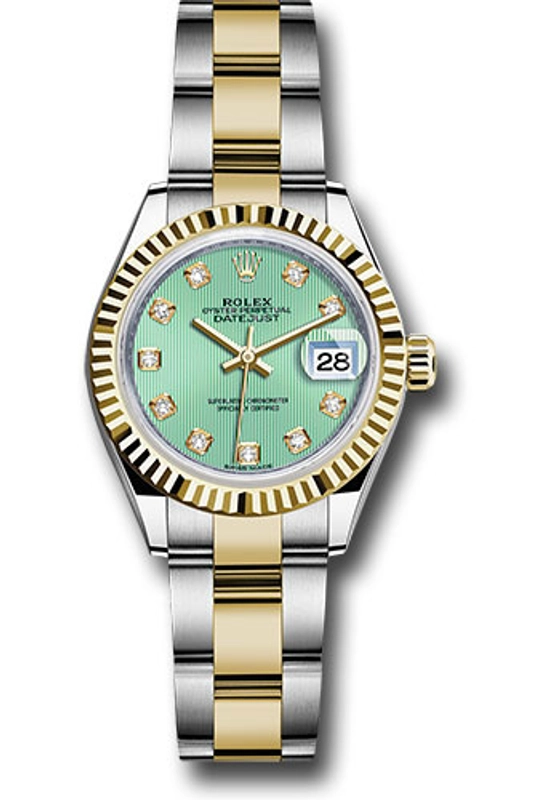 Rolex Datejust Lady Mint Green Diamond Dial on Oyster Ref. 279173 Card 2017