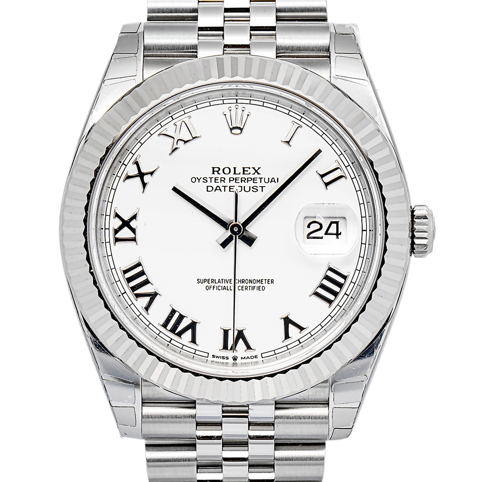 Rolex Datejust 126334 Card Oyster Stainless Steel White Roman Automatic 41mm — image 2
