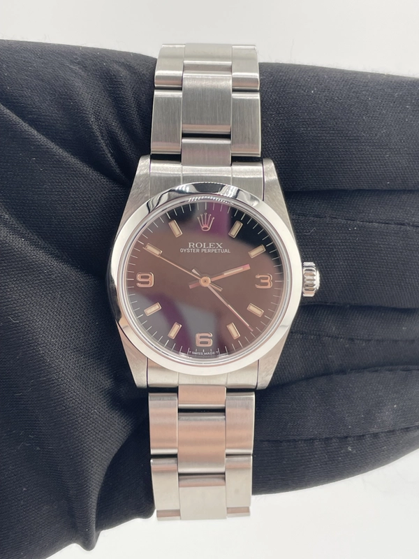 Rolex Oyster Perpetual Black Dial on Oyster Ref. 77080 view 3