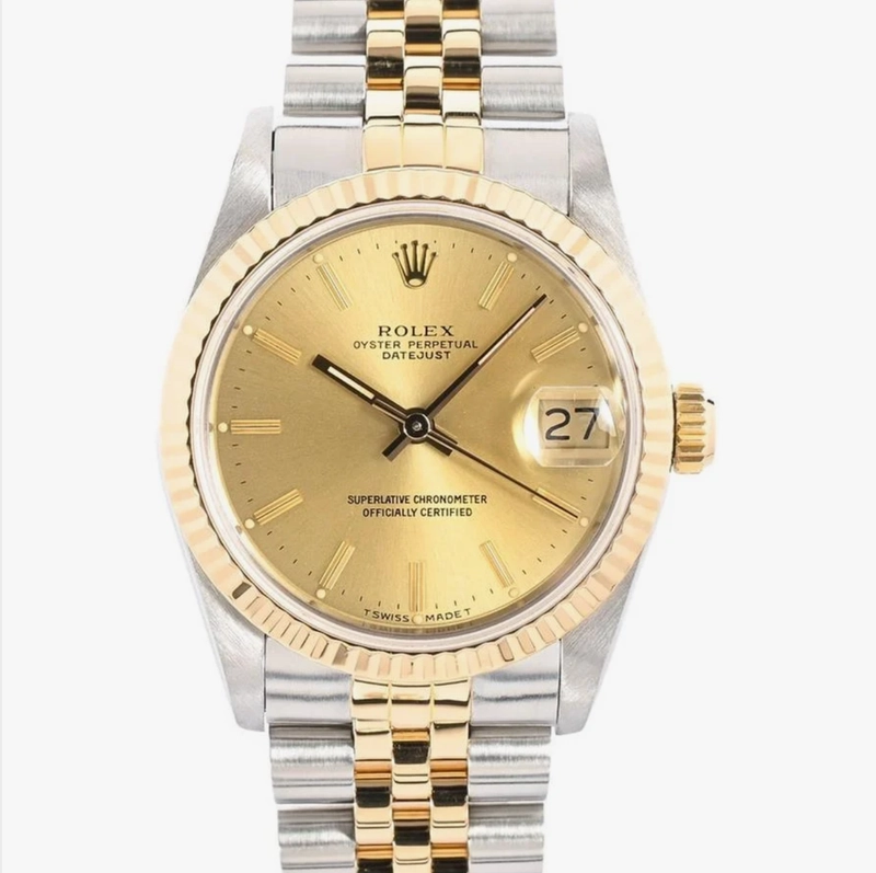 Rolex Datejust Champagne Stick Dial on Jubilee Ref. 68273 Papers Open Date