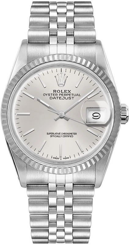 Rolex Datejust 36 Silver Stick Dial on Jubilee D Link Bracelet Ref. 16014 1985