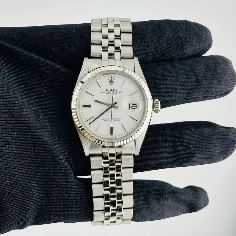Rolex Datejust White Refinished Dial on Folded Jubilee Ref. 1601 1972