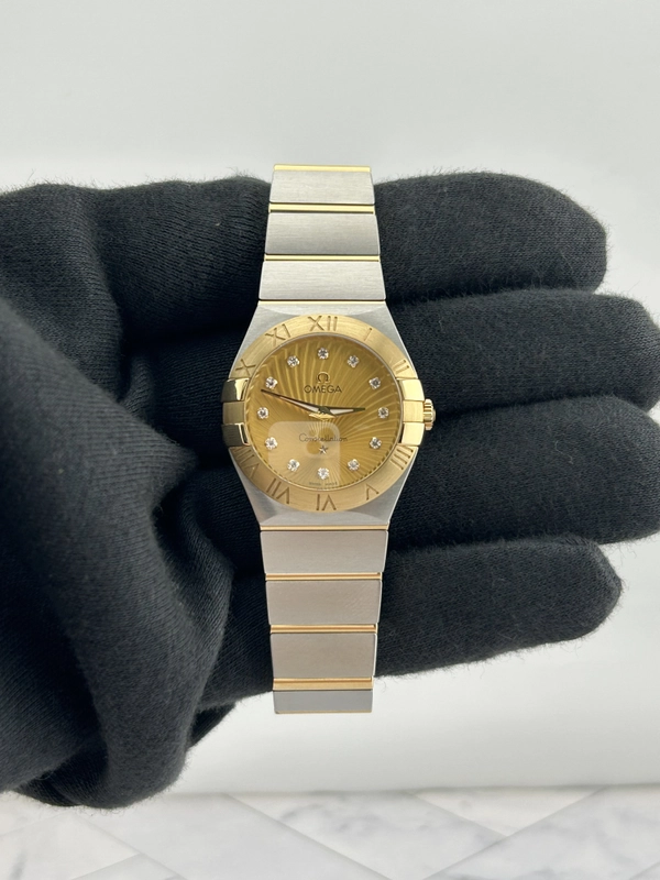 Omega Constellation Gold / Diamond Markers Dial on 2 Tone 18k Yg/Ss Ref. 123.20.24.60.58.001 view 2