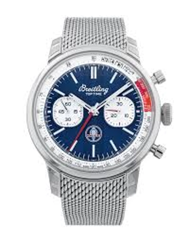 Breitling Top Time Blue Dial on Mesh Steel Ref. AB01763A1C1A1 Card