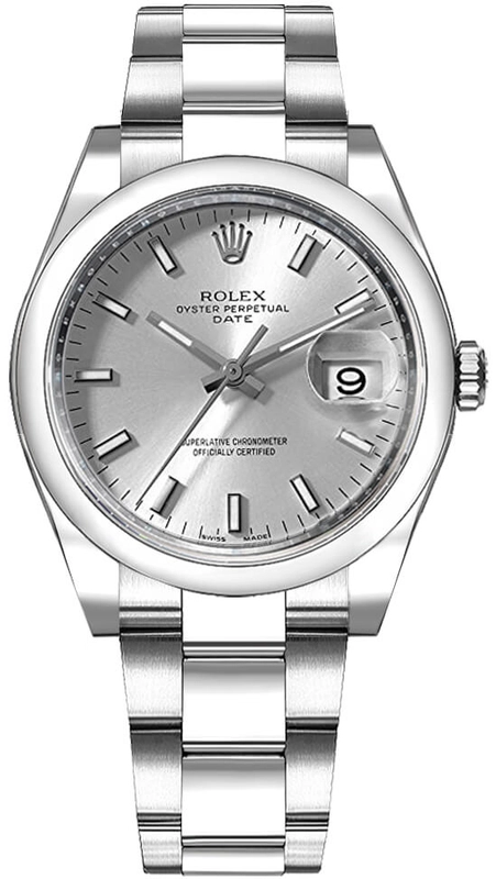 Rolex Oyster Perpetual Date Silver Stick Dial on Oyster Ref. 115200 Card 2012