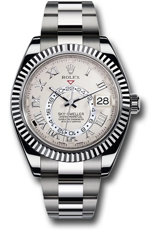 Rolex SkyDweller Ivory Satin Finish Roman Dial on Oyster Steel Bracelet Ref. 326939 Card 2015