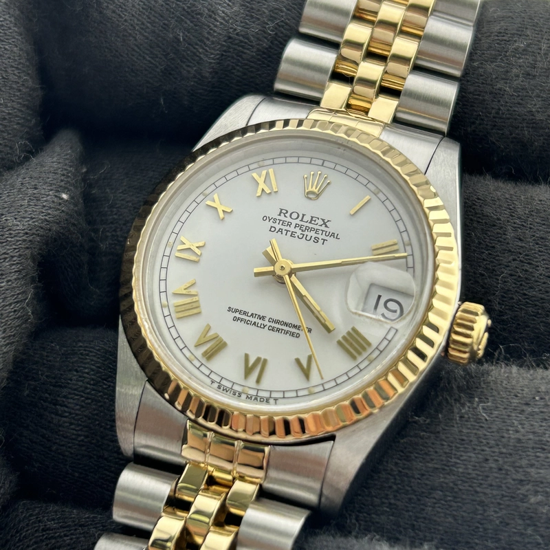 Rolex Datejust White Roman Dial on D Link Jubilee Ref. 68273 1993 view 2