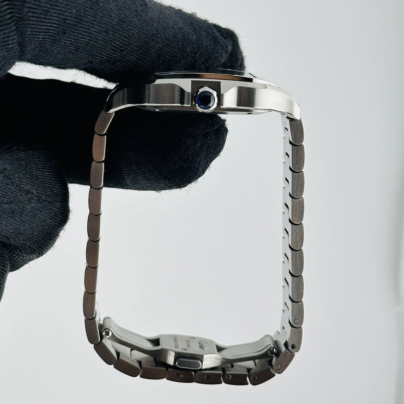 Cartier Santos Medium Silver Roman Dial on Stainless Steel Bracelet Ref. 4075 / WSSA0029 Complete 2024 view 6
