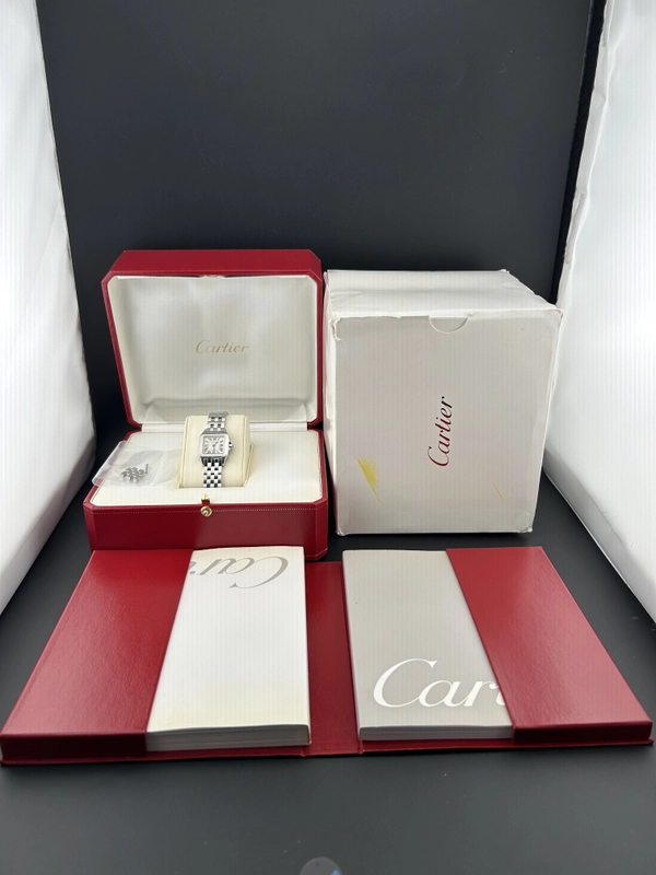 Cartier Santos Demoiselle White Roman Numerals Dial on Stainless Steel Bracelet Ref. W25064Z5 Manuals Only and Box view 7