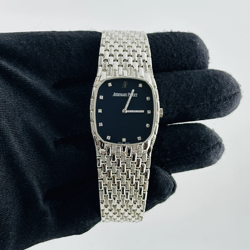 Audemars Piguet Cobra Blue / Factory Diamond Dial on White Gold Mesh Bracelet Ref. N/A
