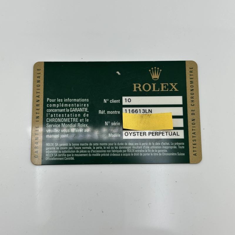 Rolex Submariner Black Dial on Oyster Bracelet Ref. 116613LN Card 2010 view 2