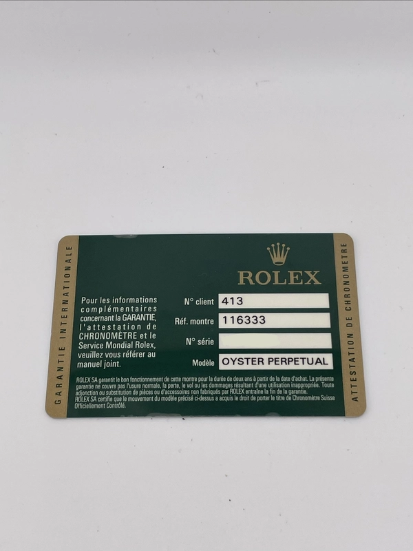 Rolex Datejust II Champagne Stick Dial on Oyster Ref. 116333 Card 2012 view 7