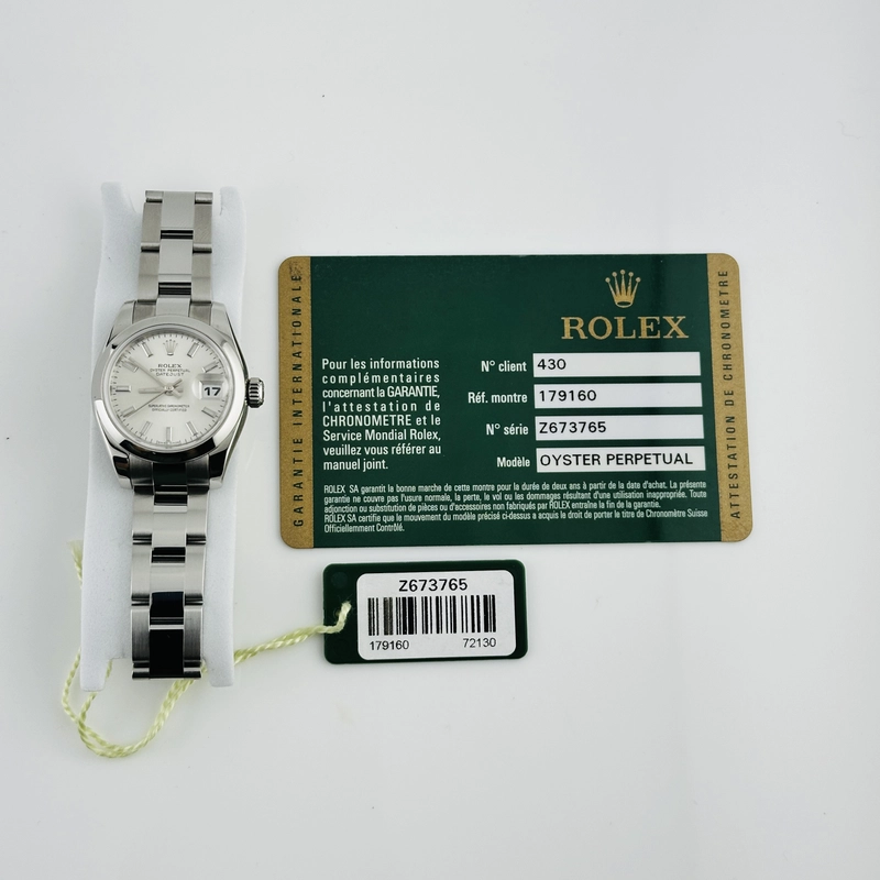 Rolex Datejust Lady Silver Index Dial on Oyster Ref. 179160 Card 2007 view 6