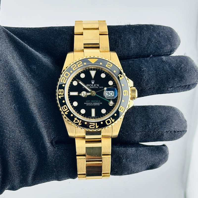 Rolex GMT-Master II Black Dial on Oyster Bracelet Ref. 116718LN Card 2008 view 2