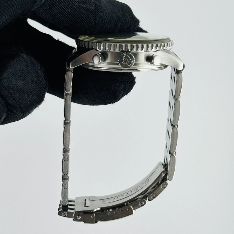 Breitling Navitimer Fighter Black Dial on Stainless Steel Bracelet Ref. A13330 Card 2001 view 6