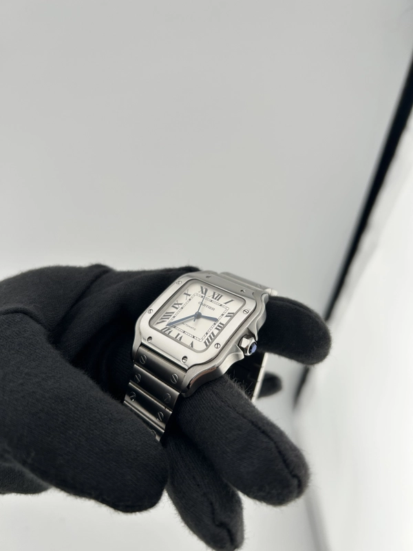 Cartier Santos Silver Roman Dial on Stainless Steel Bracelet Ref. 4075/WSSA0010 Card view 3