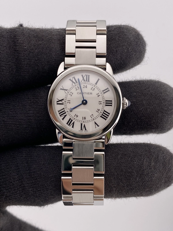 Cartier Ronde Solo Silver Roman Dial on Stainless Steel Bracelet Ref. W6701004 Papers 2011 view 2