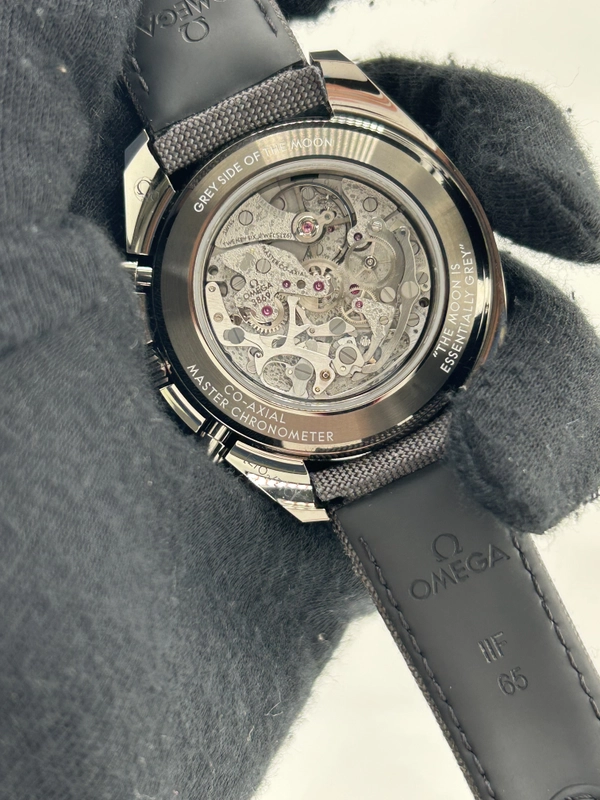 Omega Speedmaster Grey Side Of The Moon Black Dial on Gray Leather Strap Ref. 310.92.44.50.06.001 Complete 2025 view 4