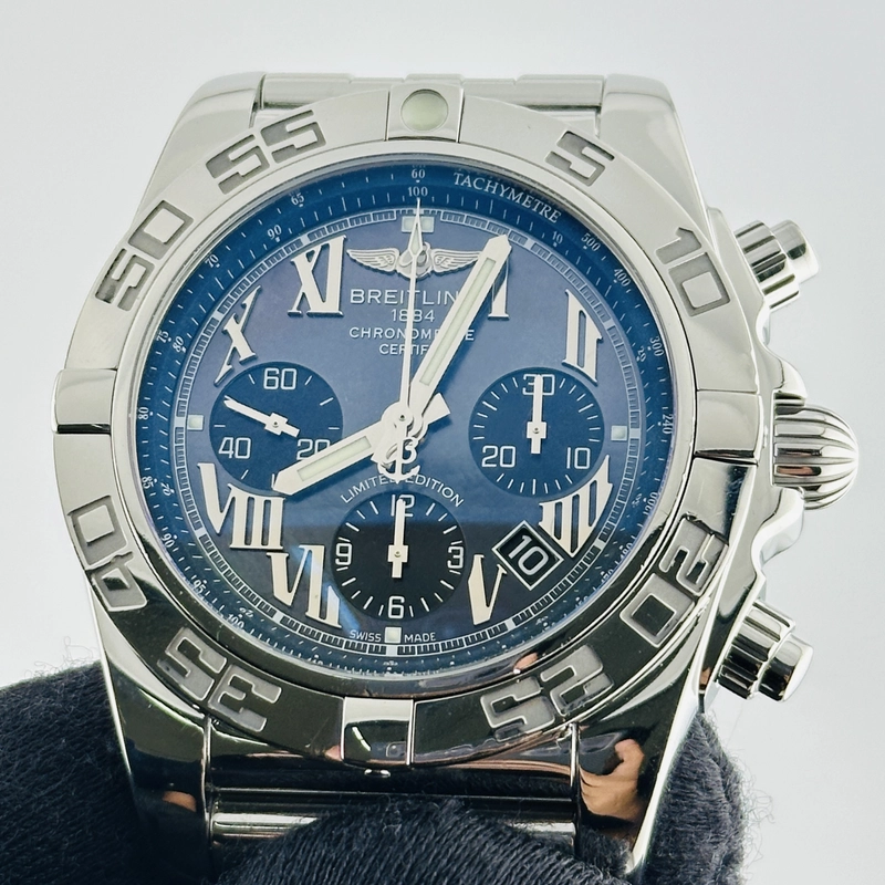 Breitling Chromomat 01 Blue Mop Dial on Stainless Steel Bracelet Ref. AB01111A/BG64 Complete 2018 view 3