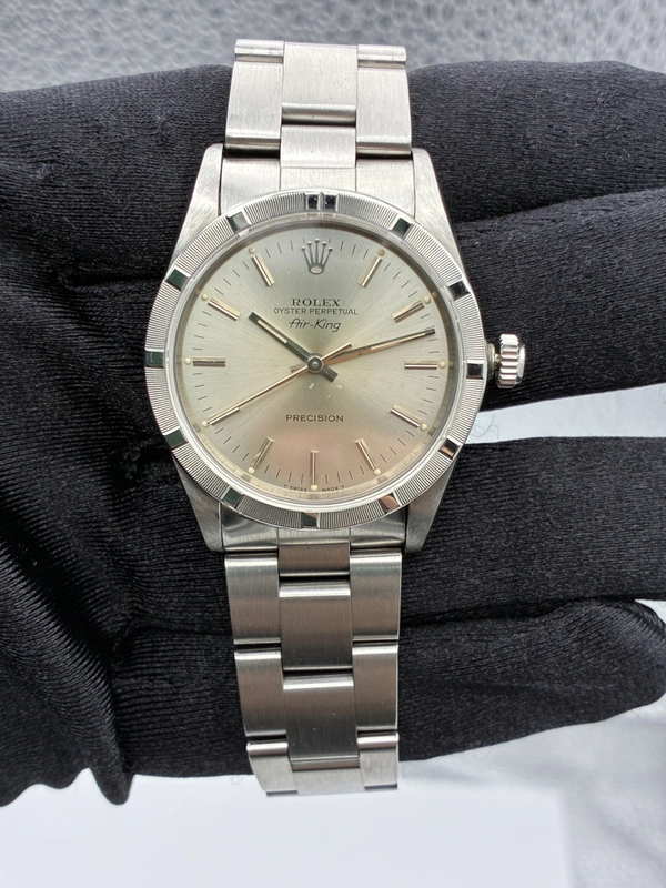 Rolex Air-King Silver Stick Dial on Oyster Ref. 14010 view 2