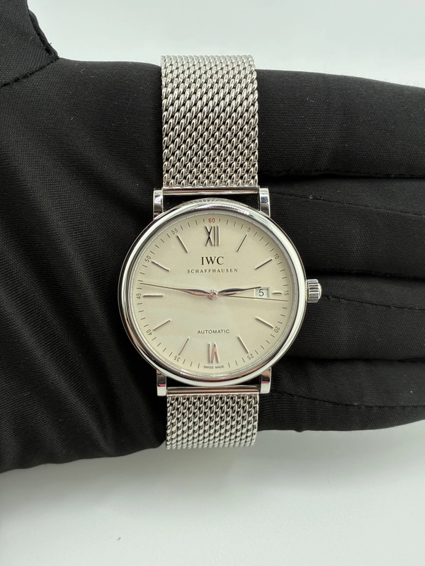 Iwc Portofino Silver Dial on Stainless Steel Mesh Band Ref. IW356505 view 3