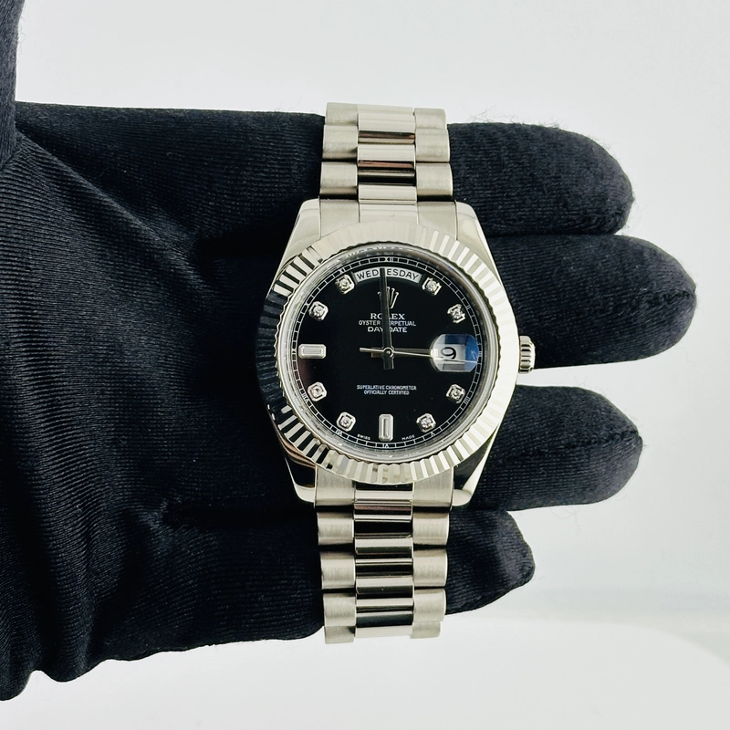 Rolex Day-Date Black Diamond Dial on President Ref. 218239 Card 2010 view 2