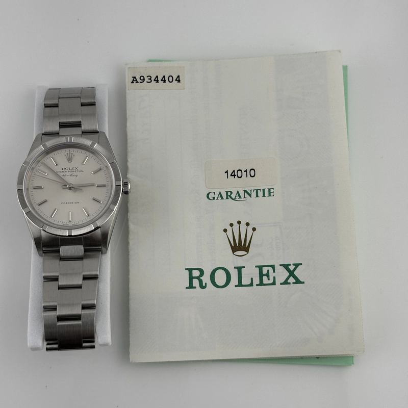 Rolex Air-King Silver Dial on Oyster Ref. 14010 Papers 2002 view 5