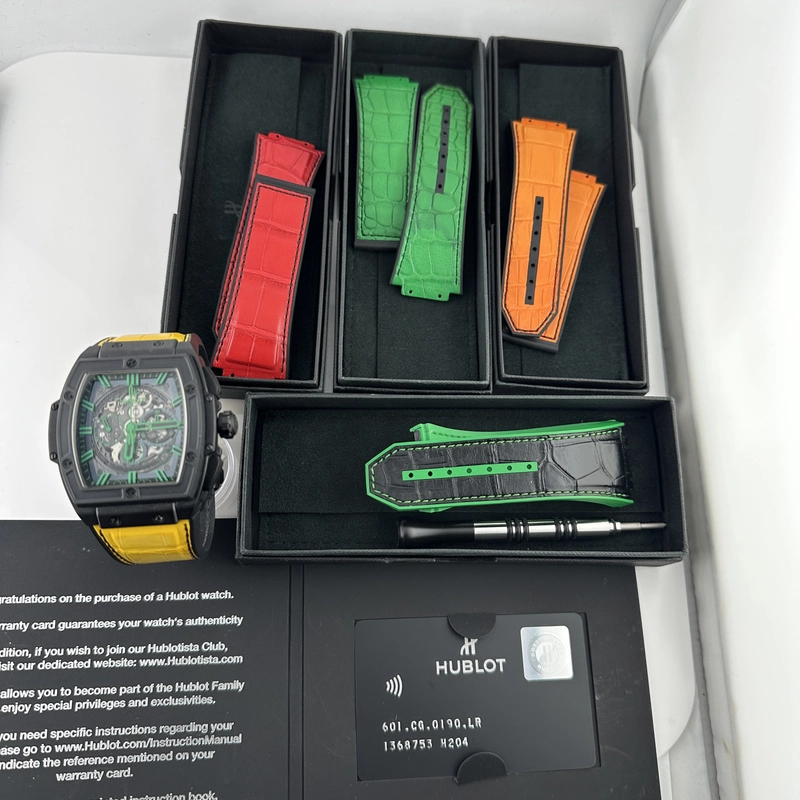 Hublot Spirit of Big Bang B/P Black With Green Markers Dial on Leather/Rubber Ref. 601.CG.0190.LR Card 2020 view 5