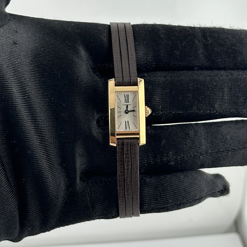 Cartier Allongee Lanieres Silver Dial on Leather Ref. 2593