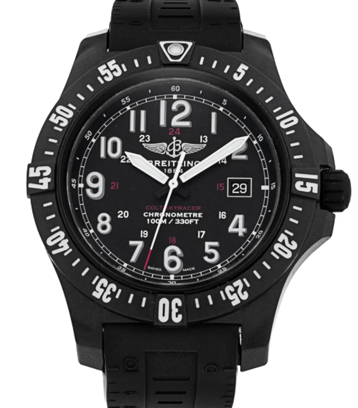 Breitling Colt Skyracer Black Arabic Dial on Black Rubber Band Ref. X74320 Complete 2017