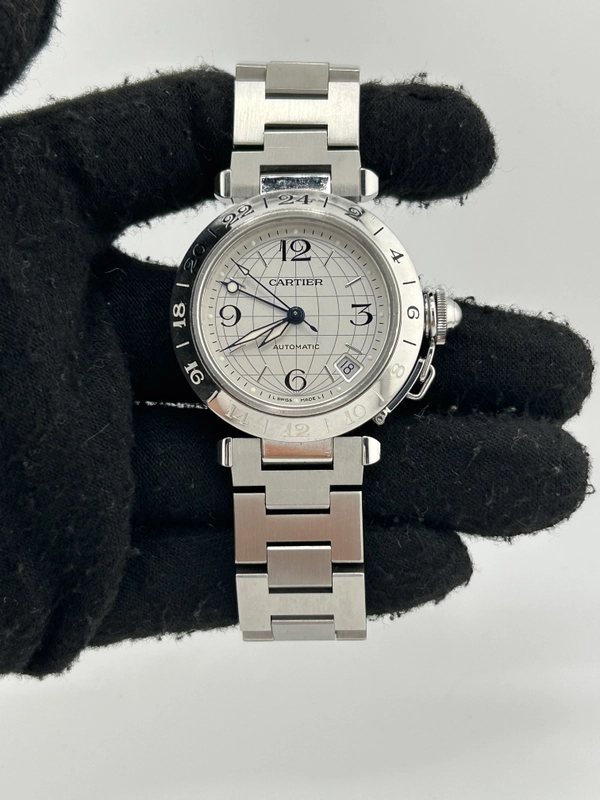Cartier Pasha Silver Dial on Stainless Steel Bracelet Ref. W31078M7 view 2