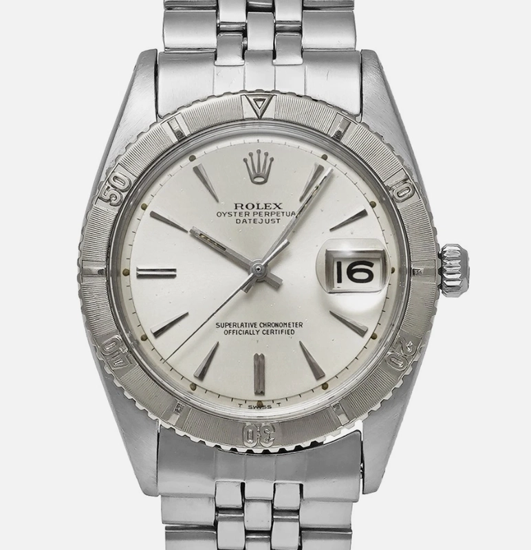 Rolex Datejust Thunderbird Silver Stick Dial on Folded Jubilee Bracelet Ref. 1625 1960