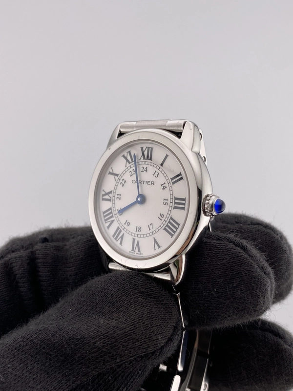 Cartier Ronde Solo Silver Roman Dial on Stainless Steel Bracelet Ref. W6701004 Papers 2011 view 3