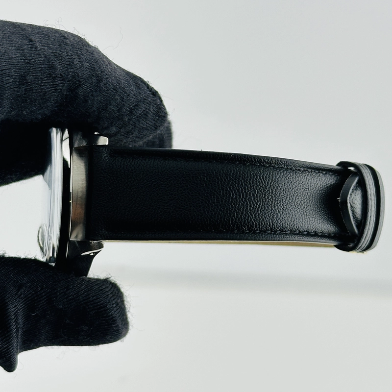 Rolex Oysterdate Precision Silver / Gold Stick Dial on Generic Black Leather Strap Ref. 6694 1975 view 4