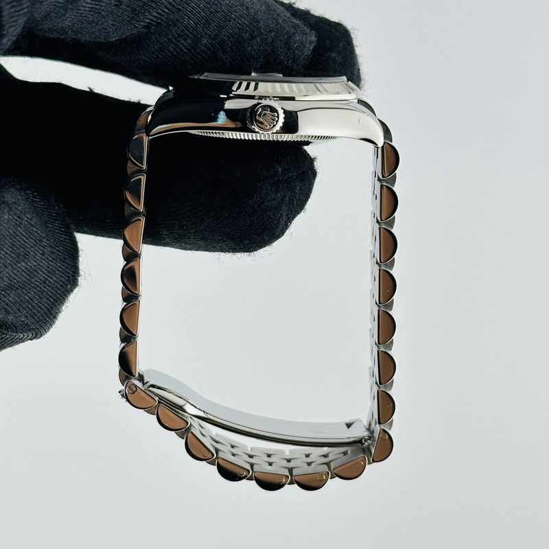 Rolex Datejust Black Concentric Roman Dial on Jubilee Hidden Clasp Bracelet Ref. 178274 Papers 2007 view 5