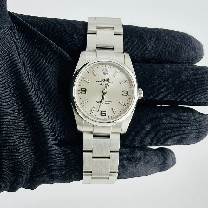 Rolex Oyster Perpetual Silver Stick 369 Dial on Oyster Ref. 114200 Card 2010 view 2