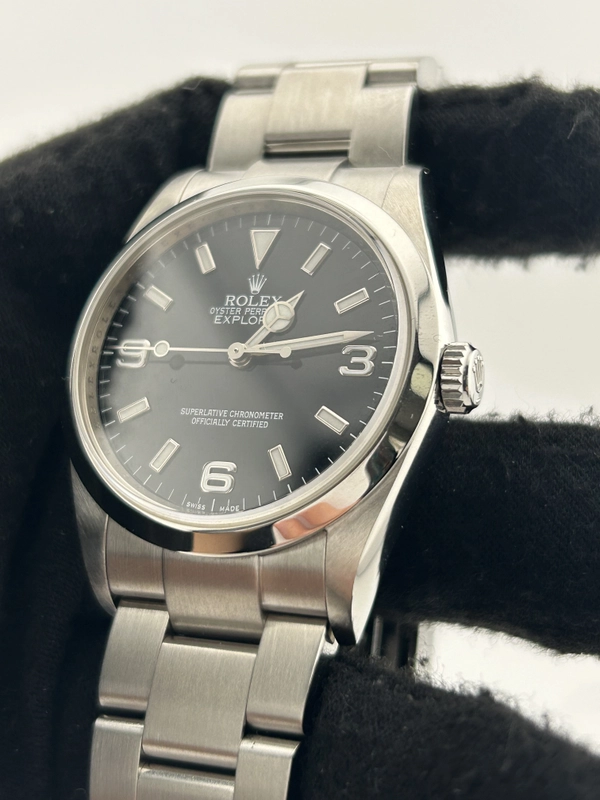 Rolex Explorer I Black Dial on Oyster Steel Bracelet Ref. 114270 Card 2008 view 3