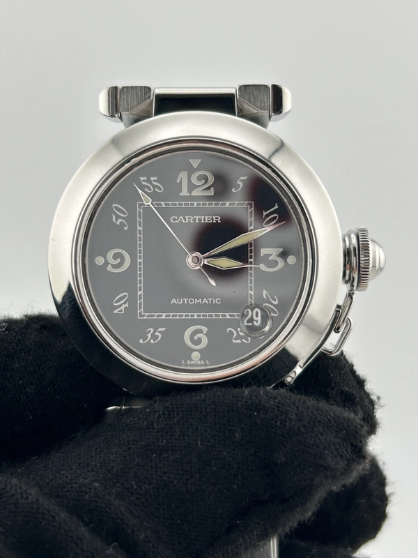 Cartier Pasha C Black Dial on Stainless Steel Bracelet Ref. W31043M7 view 3