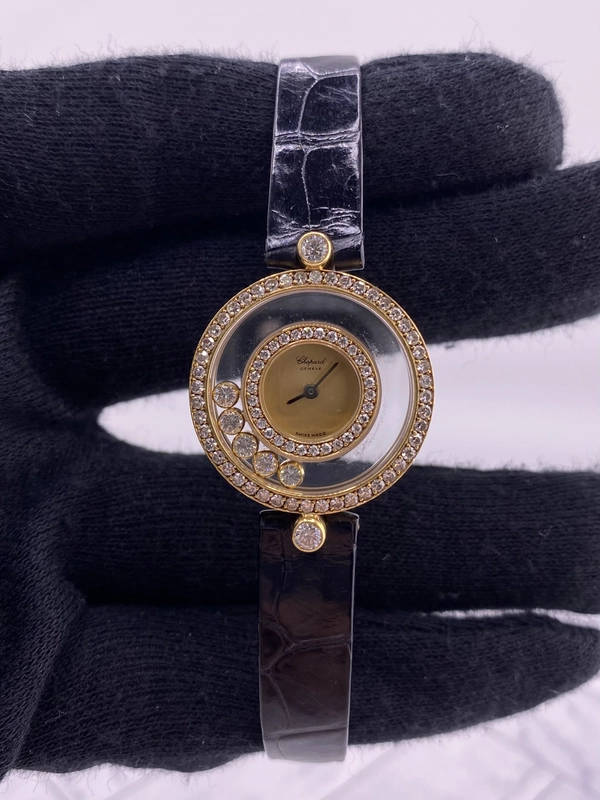 Chopard Happy Diamond Champagne Dial on Leather Ref. 20/3957 view 2