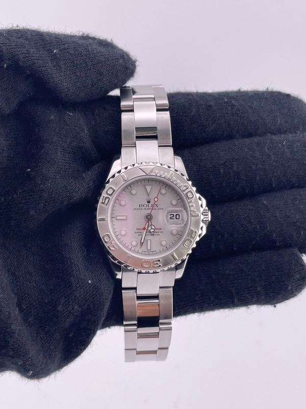 Rolex Yacht-Master Platinum Dial on Oyster Rivet Bracelet Ref. 169622 Papers 2003 view 2