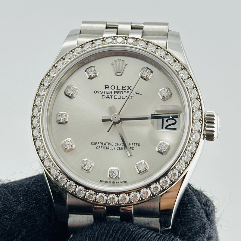 Rolex Datejust Silver Diamond Factory Dial on D Link Jubilee Bracelet Ref. 278384RBR Card 2023 view 3