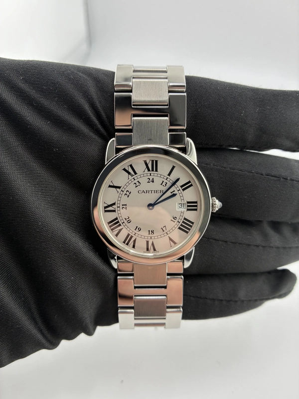 Cartier Ronde Solo Silver Roman Numerals Dial on Stainless Steel Bracelet Ref. W6701005 Card 2016 view 3