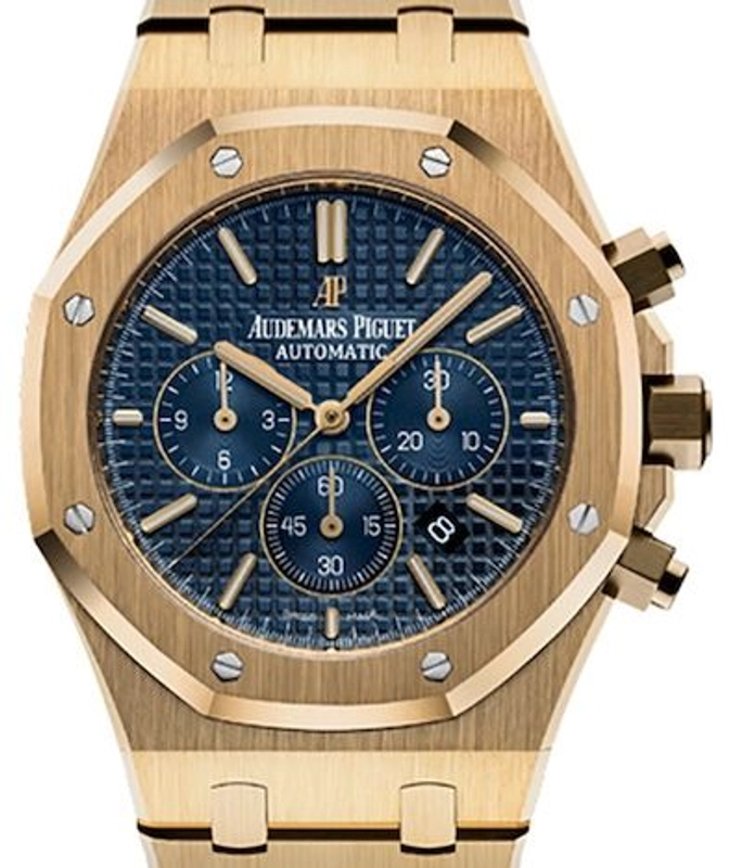 Audemars Piguet Royal Oak Chronograph Blue Dial on Bracelet Ref. 26320BA.OO.1220BA.02 Papers 2016
